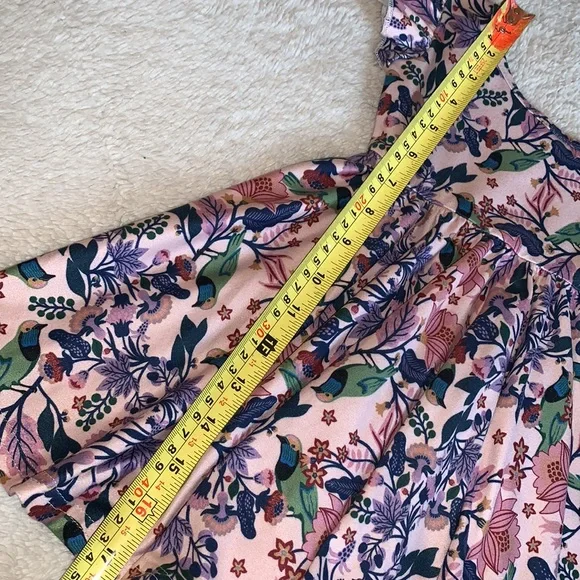 Dot Dot Smile Pink Purple Floral Bird Dress 12-24M EUC - Picture 10 of 11
